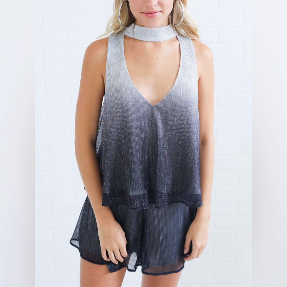 SET Show Me Your Mumu Icicle Dip Dye Carlos Swing Short & Casey Collar Top small